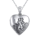 Silver Saint Christopher Love Heart Pendant