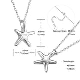 Seaside Starfish Pendant Necklace 925 Sterling Silver Necklaces