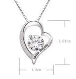Sterling Silver Loving Niece Love Heart Cubic Zirconia Pendant Necklace