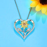 Sunflower Necklace Heart Pendant Necklace Jewelry You are My Sunshine Adjustable 18-20 Inches Blessings for Women Daughter Wife Mother on Birthday Anniversary