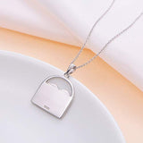925 Sterling Silver Four Leave Clover Heart Lock Pendant Necklace for Women