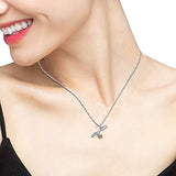 925 Sterling Silver Initial Letter pendant Necklace for Women Cursive Script Name Pendant Jewelry Gift (Letter X)
