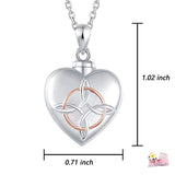 Cremation Jewelry 925 Sterling Silver Celtic Knot Heart Urn Necklace for Ashes Keepsake Pendant Necklace