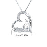 Mama Bear Necklace S925 Sterling Silver CZ Heart Mother Child Jewelry For  Women
