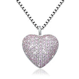  Silver Urn Pendant Jewelry CZ Heart Cremation Necklace