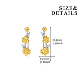 Sterling Silver Sunflower Crawler  Earrings Jewelry Gifts for Women