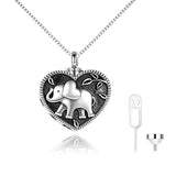  Silver Heart Elephant Urn Necklace 