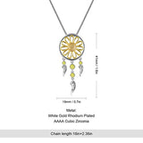 Sterling silver  Sunflower Pendant Necklace for Women Dream Catcher Necklace Jewellery Birthday Gift for Her