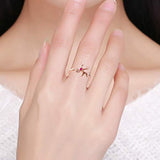 Rose Reindeer  Toe Rings for Women, S925 Sterling Silver Rose Gold Plated  CZ Adjustable Open Ring  Jewelry