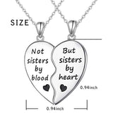 Sister Necklaces for 2 Sterling Silver Heart Necklace Twin Sorority Heart Halves Matching