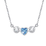 White Blue Heart Choker Necklaces