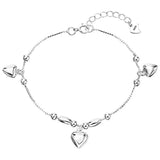 Heart Bead Adjustable Hand Chain Link Bracelet
