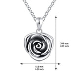 Sterling Silver Rose Flower Cremation Urn Pendant Necklace Keepsake Ashes Memorial Jewelry for Women