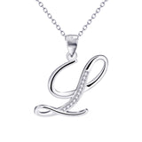 925 Sterling Silver Fashion Jewelry Woman Accessories Pendant Letter L