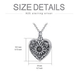 Sterling Silver  sunflower Urn Necklace for Ashes Women Cherish Memories Jewelry to Keep Someone Near to You