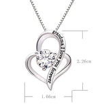 Sterling Silver Grandma I Love You Forever Love Heart Cubic Zirconia Pendant Necklace
