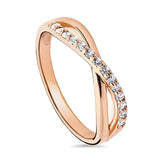 Rose Gold Plated Sterling Silver Cubic Zirconia CZ Infinity Anniversary Fashion Right Hand Ring