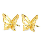 Silver  Butterfly  Stud Earrings