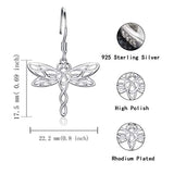 925 Sterling Silver Dragonfly Earrings Irish Celtic Knot Drop Earrings Mother's Day Jewelry Gift for  Women