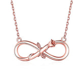  Silver Infinity Rose Necklace