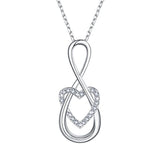 Silver  Infinity Heart Pendant Necklace 