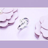 Inspirational S925 Sterling Silver Adjustable Never GIVE UP rings for Women