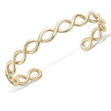 Yellow Gold plated Infinity Endless Forever Love Knot Luxury Cuff Bangle Bracelet Fashion Jewelry Gifts For Women