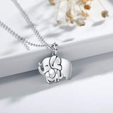 Lucky Elephant Animals Necklace with Cubic Zirconia, Mother Daughter Jewelry - 18inch Chain