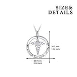 925 Sterling Silver Nurse Themed Pendant Necklace Mother Day Jewelry Gifts for Women Nurse Doctor Student