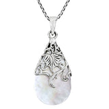 Silver Teardrop Mother of Pearl Necklace 
