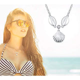 925 Sterling Silver Shell Choker Beach Necklace Jewelry for Women Girls