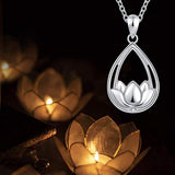 925 Sterling Silver Lotus Flower Cremation Jewelry Keepsake Urn Pendant Necklace For Ashes Forever In My Heart