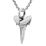 Unique Shark Tooth 925 Sterling Silver Pendant Necklace