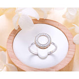 925 Sterling Silver Jewelry Cz Open Circle Ring Gifts for Women