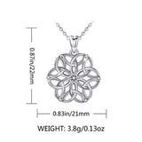 Seed of Life Necklace 925 Sterling Silver Pendant Necklace for Women Girls, Christmas Friendship Gifts - 18'' Chain