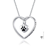 Silver Heart Cremation Urn Necklace 