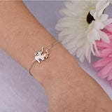 Mother and Daughter Elephant Bracelet 925 Sterling Silver Elephant Jewelry for Women