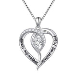 Silver Mother's Love Heart Pendant Necklace 