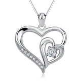 New Design  Heart Necklace Heart Shaped White Round Zircon Necklace