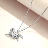 Horse Gifts Sterling Silver Mother and Daughter Son Horse Pendant Necklace for Women Mother