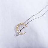 Cat Moon Necklace Sterling Silver Necklaces For Women Cat Necklace
