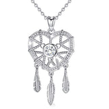  Silver Dreamcatcher-Heart Necklace Pendant 
