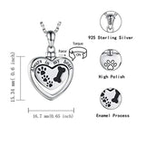 Sterling Silver Puppy Urn Necklaces for Ashes Dog Cat Pet Lovers Always In My Heart Cremation Urns Keepsake Necklace