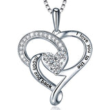 Silver Love Heart Pendant Necklace