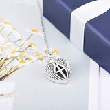 925 Sterling Silver Angel Wings Cremation Jewelry Ash Necklaces Keepsake Memorial Urns Pendant Necklace
