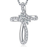  silver Vintage Infinity Love Celtic Cross Pendant Necklace
