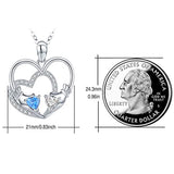 Claddagh Necklace Friendship Necklace 925 Sterling Silver Double Heart Necklace for Sister,Sister Necklace for Women Double Heart Pendant for Daughter Gift
