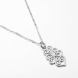 925 Sterling Silver Necklace for Women ''Filigree Dangle'' Pendant 18'' Rolo Chain Best Gift for Lovers Birthday Day Gifts Jewellery