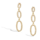 Yellow Gold plated  Infinity Oval Circle Knot Cubic Zirconia Dangle Earrings Fashion Jewelry