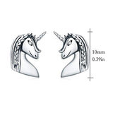 Unicorn Earrings 925 Sterling Silver Tiny Stud Earrings for Women Girls Hypoallergenic Unicorn Stud Earrings